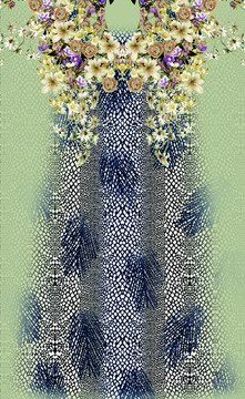 數(shù)碼印花女裝花型圖案設(shè)計分層