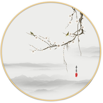 喜上梅梢 手繪花鳥裝飾畫