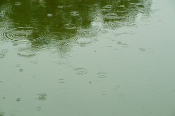 下雨的水面