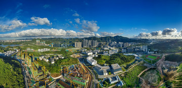 航拍深圳西丽塘朗 南方科技大学