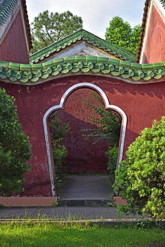 中国园林 月亮门 拱形门
