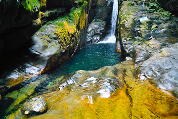 丛林山涧泉水