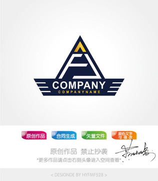 FJ字母logo 标志设计