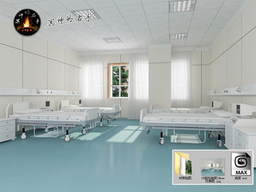 医院病房3dmax模型效果图
