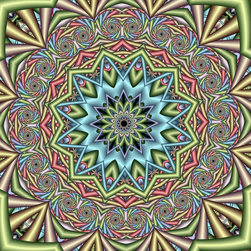 立體圓形分形圖案