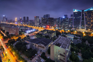 成都金融高新区城市风光夜景