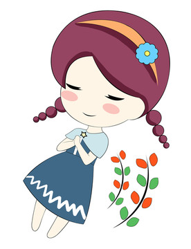 手繪卡通女孩