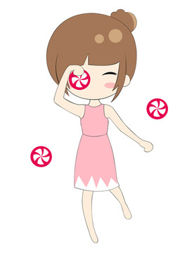 手繪卡通女孩