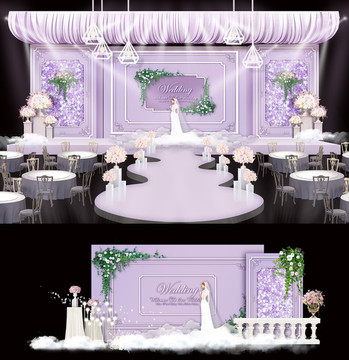 婚礼设计 紫色婚礼 大理石婚礼