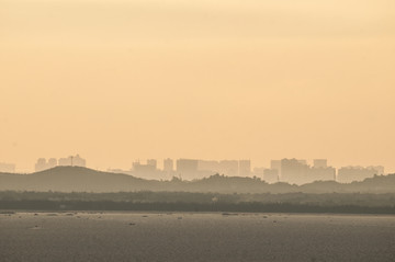 海上黄昏 海上落日 金色海岸