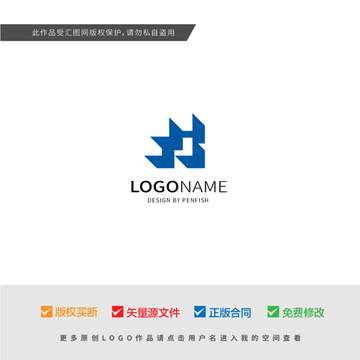 立方體組合透視logo設(shè)計(jì)