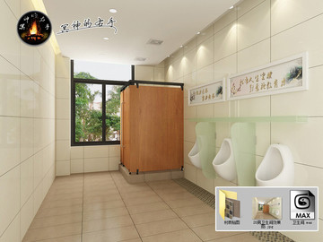 男衛(wèi)生間效果圖3D模型