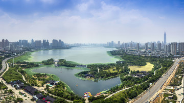 沙湖公园俯瞰全景