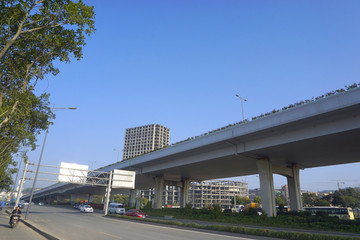 温州瓯海大道高架 蓝天天空