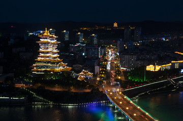 绵阳越王楼夜景