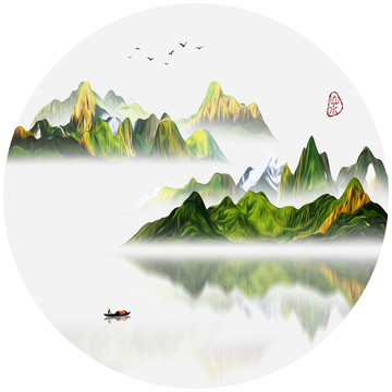 水墨畫 山水裝飾畫