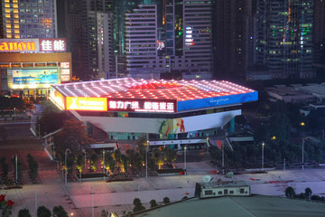广州天河体育中心夜景