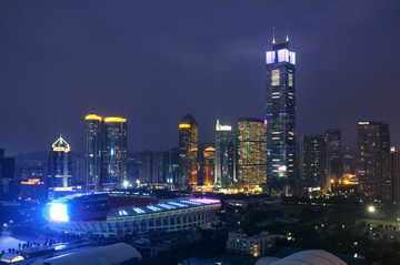 广州天河体育中心夜景