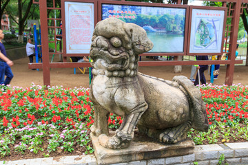 衡阳 岳屏公园 石狮子