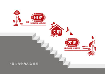 社區(qū)樓梯文化墻