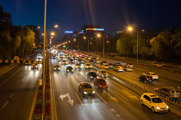 北京夜景 道路交通 北京环路