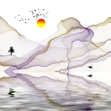 山水抽象畫