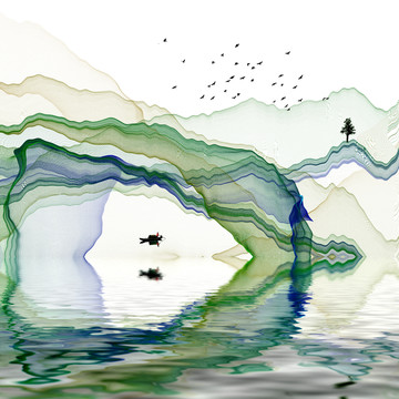 山水抽象畫
