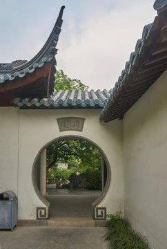 中式园林建筑 圆门