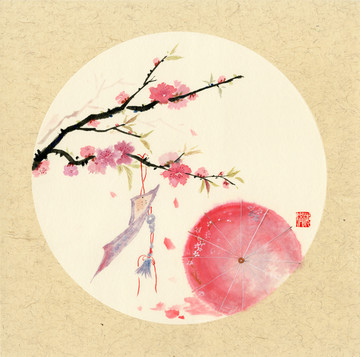 桃花裝飾畫