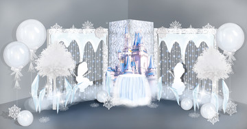 冰雪主題寶寶宴背景