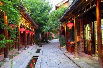 枣庄 台儿庄古城 夜景 街道