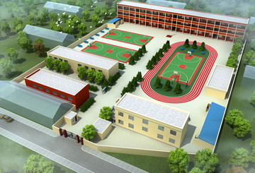 小學(xué)鳥瞰圖模型02