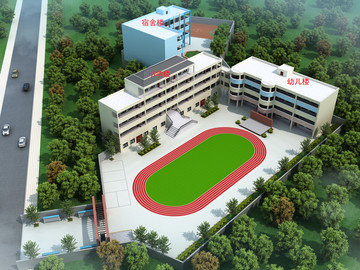 小学学校鸟瞰图