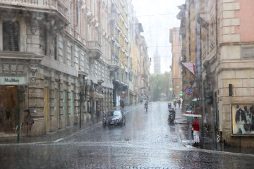 欧洲街道雨景