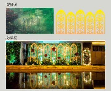 森系金色婚禮背景