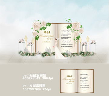 歐式玫瑰婚禮迎賓區(qū) 簽到區(qū)
