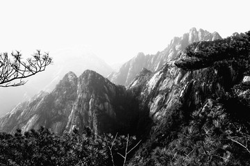 黃山水墨黑白