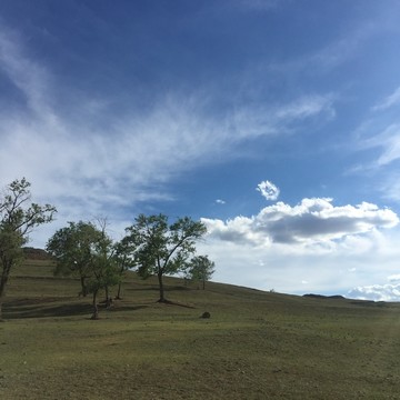 影视背景风景山树高清蓝天白云