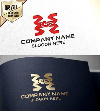 H字母中国风LOGO设计