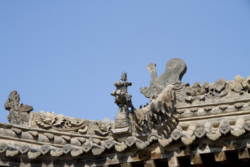 屋脊砖雕装饰  清代关中宅院