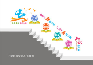校園教育樓梯文化墻