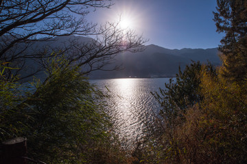 泸沽湖日落