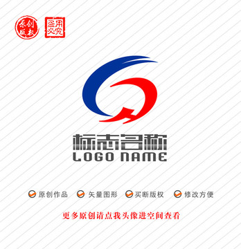 CH字母GH标志飞鸟logo