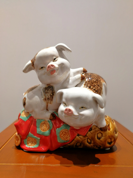 石湾 陶瓷 小猪