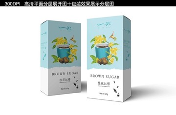 桂花紅糖包裝設(shè)計加效果圖