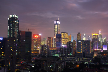 广州天河北城市风光夜景