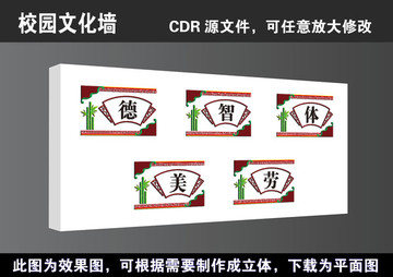 学校校园全面发展立体文化墙展板