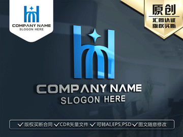 HM字母LOGO设计