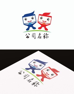 卡通男孩女孩logo