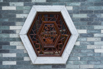 竹子中式雕花木窗